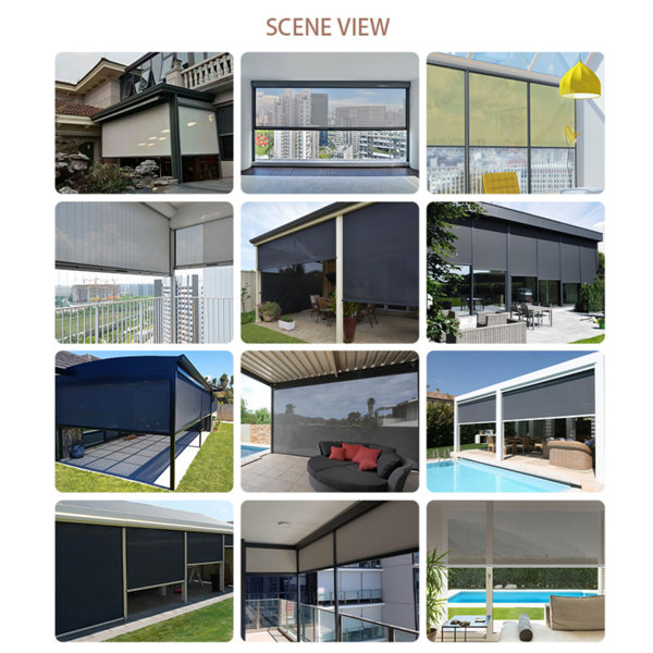 eJoy 107" Motorized Outdoor Screens with ZipperTrack System Wayfair